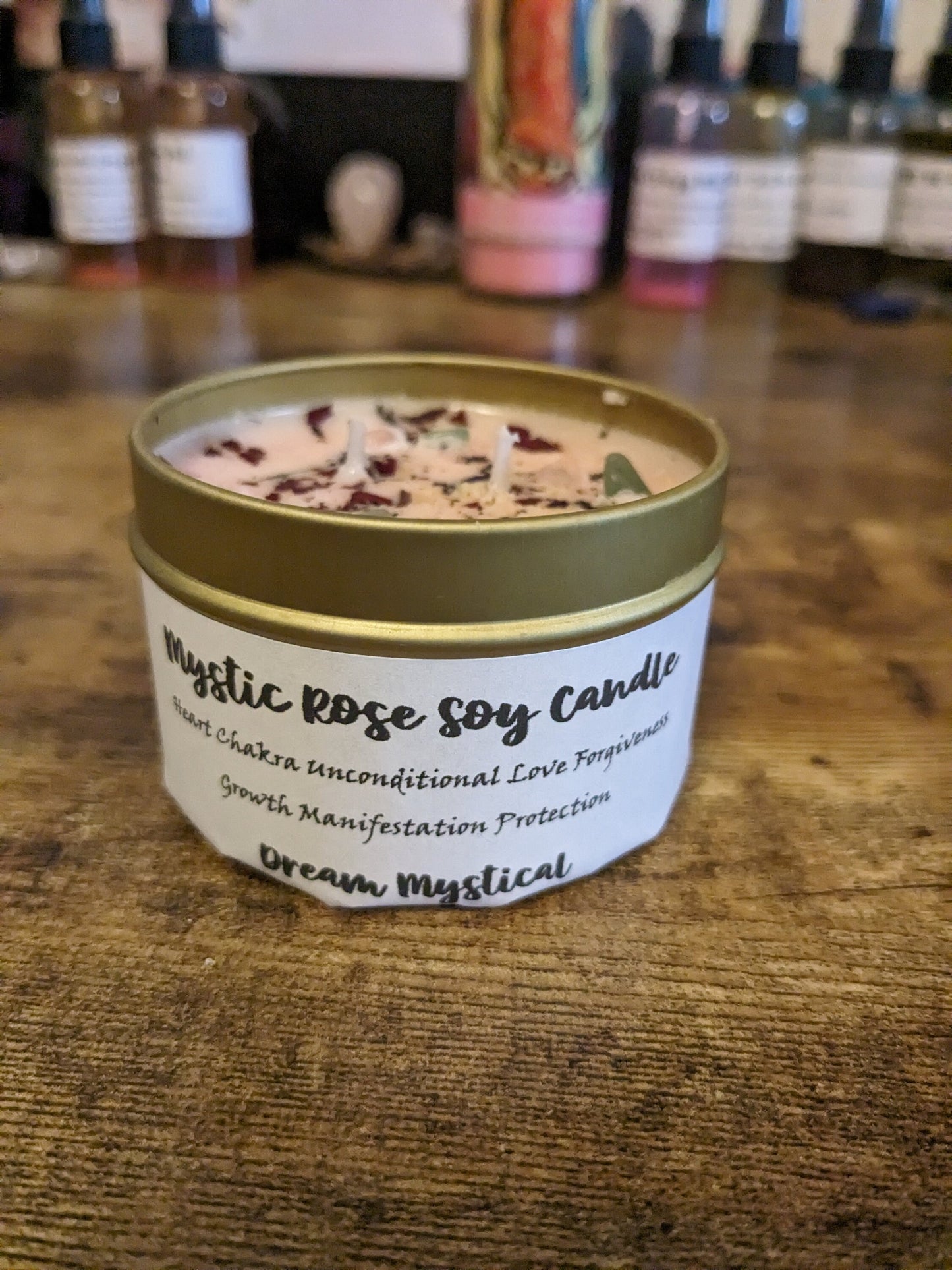 Mystic Rose Intentional Manifest Candle Heart Chakra Sexy as F*ck Healing Unconditional Love Forgiveness Protection meditation Cocnut Wax