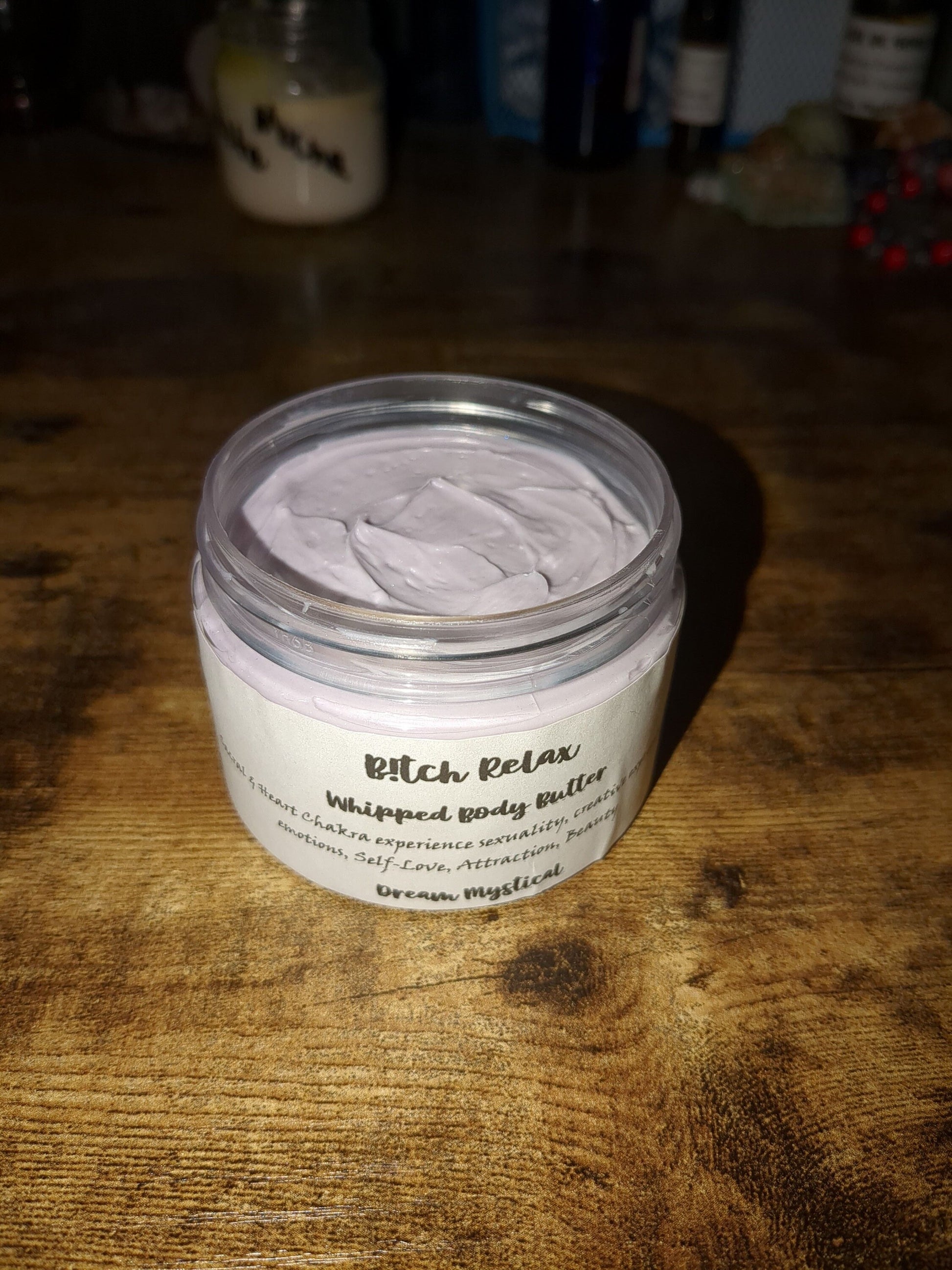 4oz B!TCH RELAX Lavender Whipped Body Butter Moisturizer with Shea & Mango Butter and other natural oils for soft glowing skin