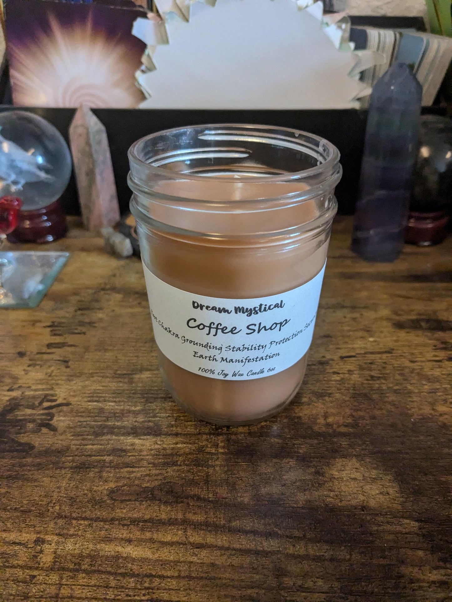 Coffee Shop Manifest Intentional Candle Root Chakra Protection Grounding Security Connection to Earth Stability