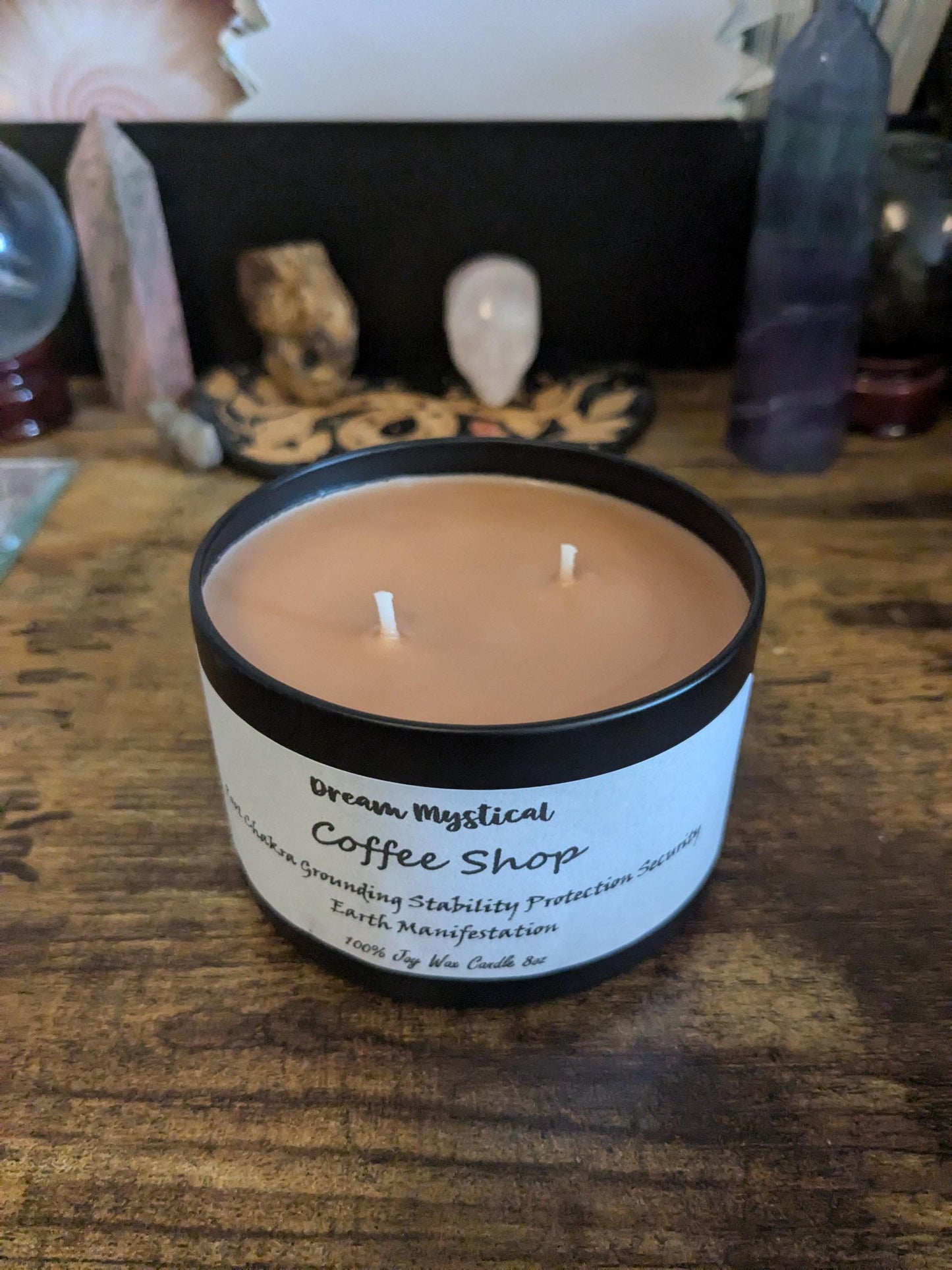 Coffee Shop Manifest Intentional Candle Root Chakra Protection Grounding Security Connection to Earth Stability