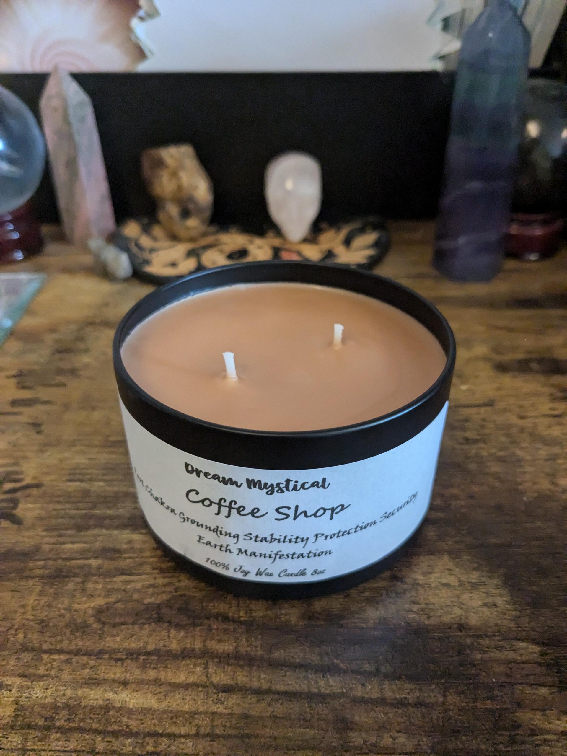 Coffee Shop Manifest Intentional Candle Root Chakra Protection Grounding Security Connection to Earth Stability