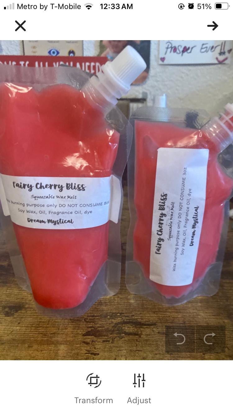 Squishy Squeezable Wax melts you pick your scent and size Joy wax Eco-friendly non toxic xtra strong scent