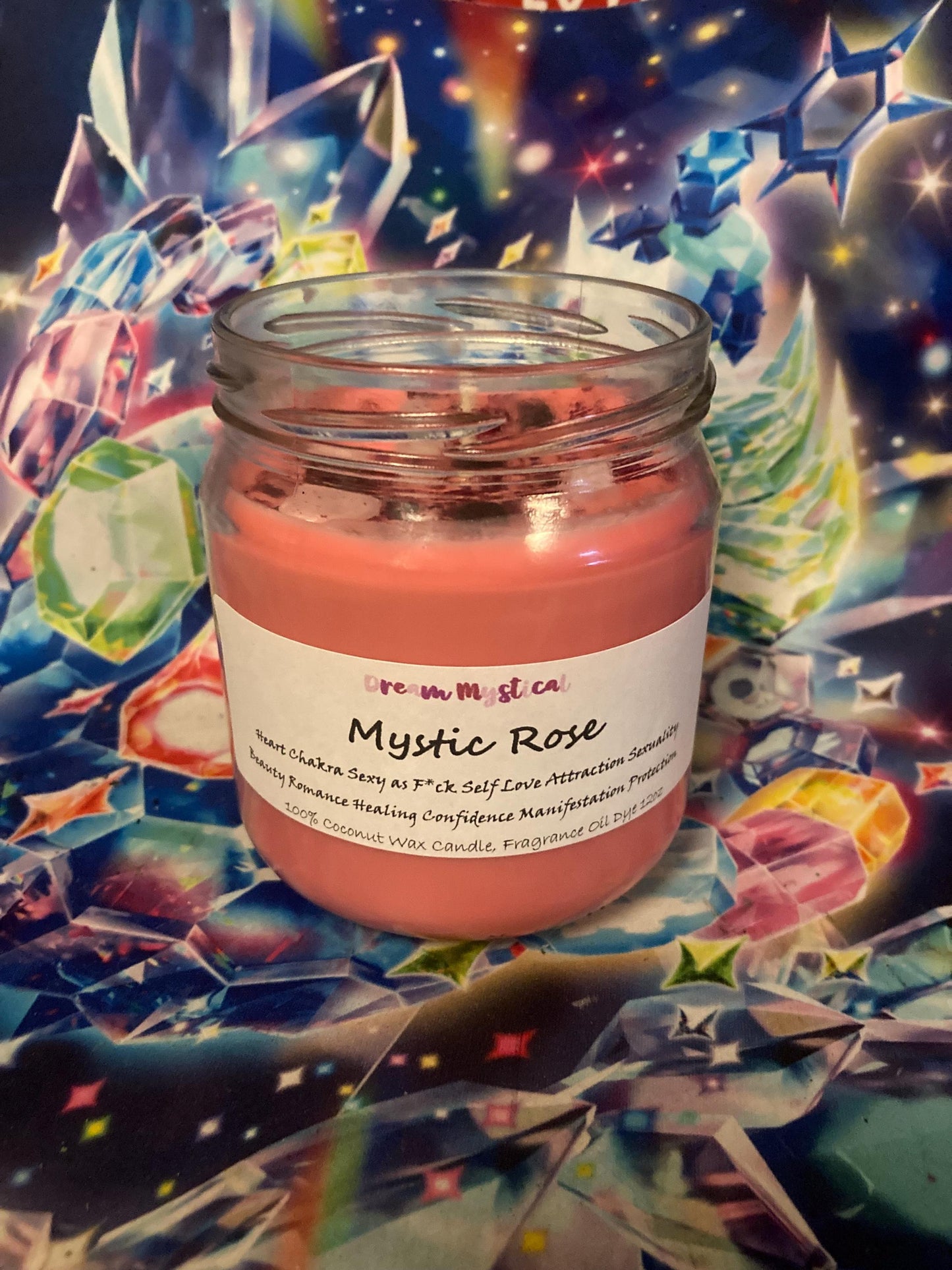 Mystic Rose Intentional Manifest Candle Heart Chakra Sexy as F*ck Healing Unconditional Love Forgiveness Protection meditation Cocnut Wax