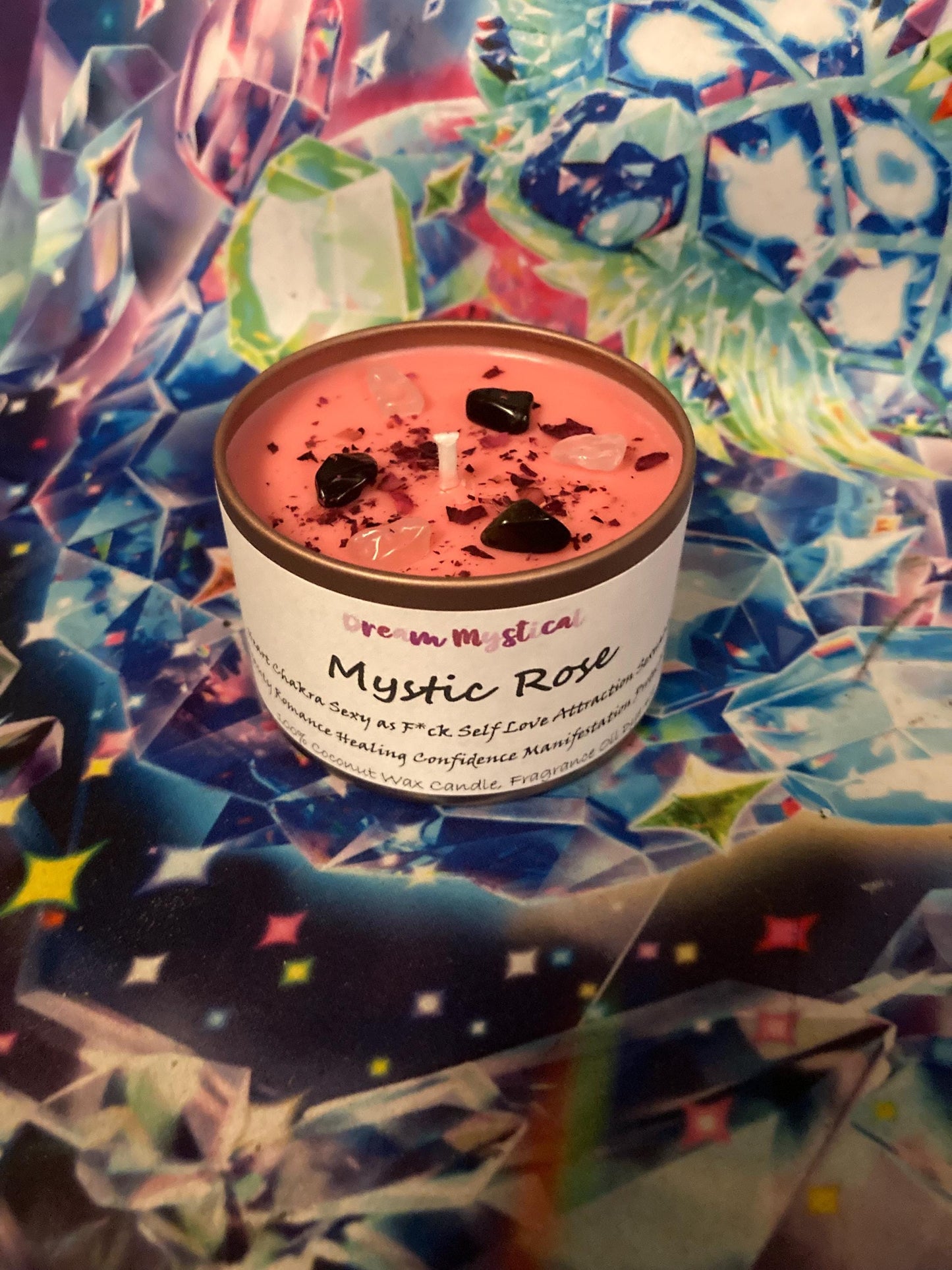 Mystic Rose Intentional Manifest Candle Heart Chakra Sexy as F*ck Healing Unconditional Love Forgiveness Protection meditation Cocnut Wax