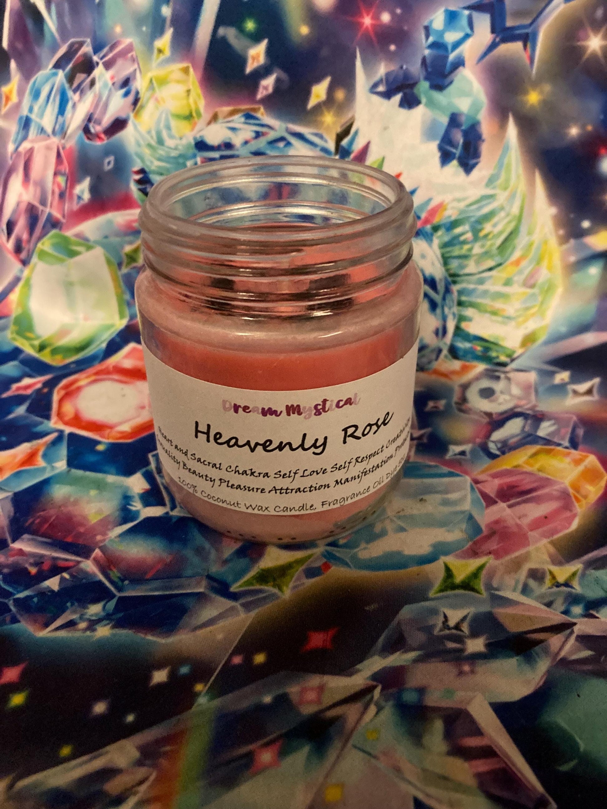 Heavenly Rose Intentional Manifest Candle Heart Chakra Sexy as F*ck Healing Unconditional Love Forgiveness Protection meditation Cocnut Wax