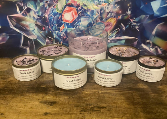 Fruit Loops Intentional Manifesting Alligns and connects with all chakras Candle 100% coconut wax