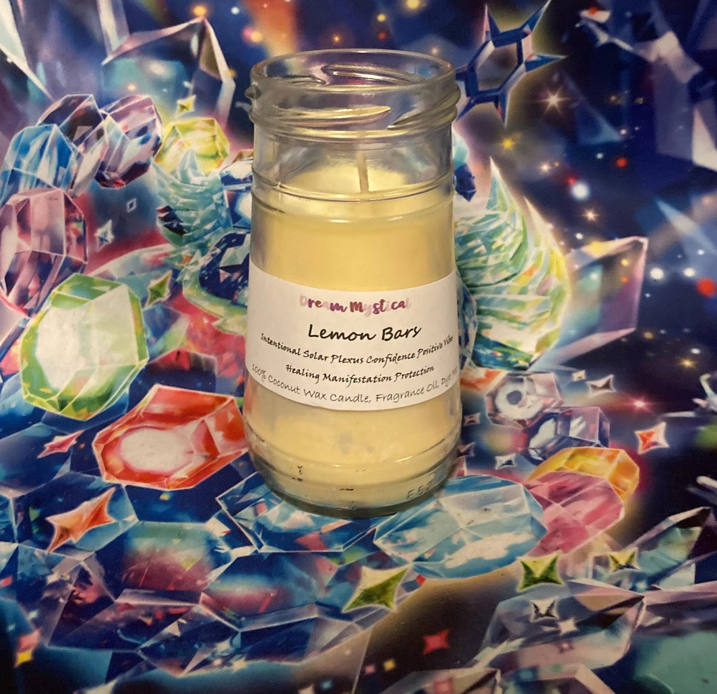 Lemon Bars handmade Coconut wax Candle Soalar Plexus •Confidence •Positive Vibes• Manifestation• Intention• Healing •Protection