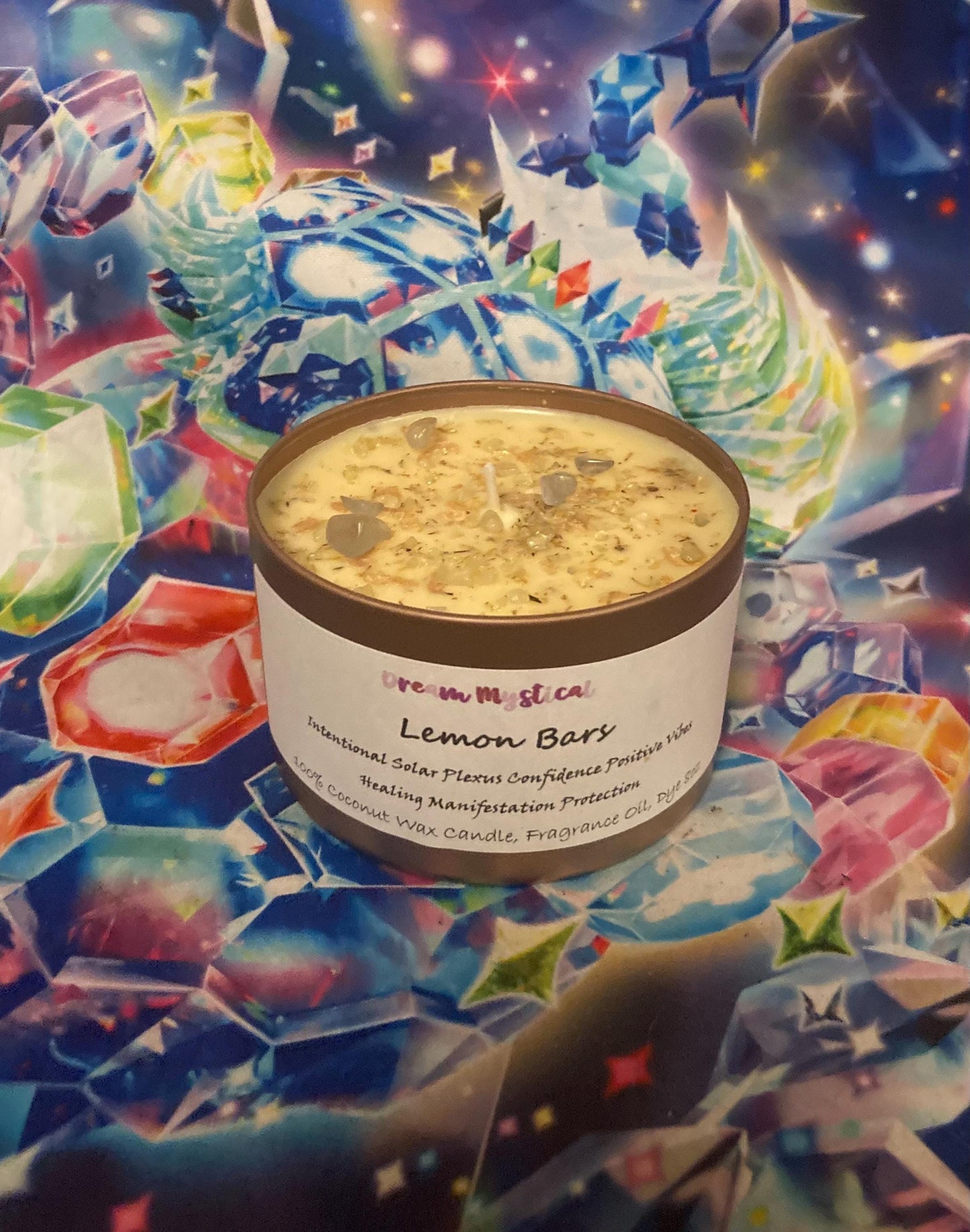 Lemon Bars handmade Coconut wax Candle Soalar Plexus •Confidence •Positive Vibes• Manifestation• Intention• Healing •Protection
