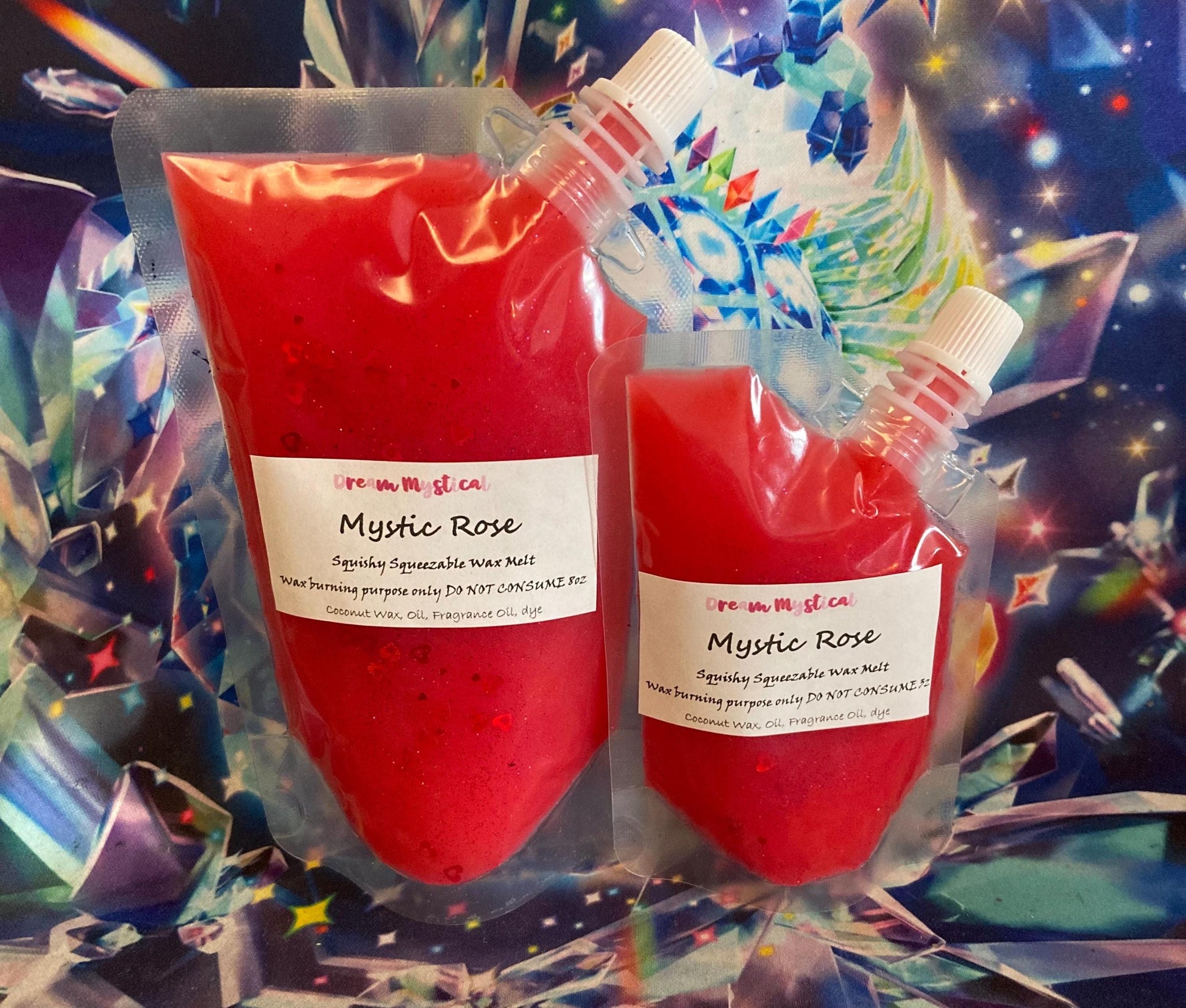 Mystic Rose Squishy Squeezable Wax melts Heart Chakra• Attraction • Love• Beauty• Self Love• Healing Soy/Joy wax Eco-friendly non toxic