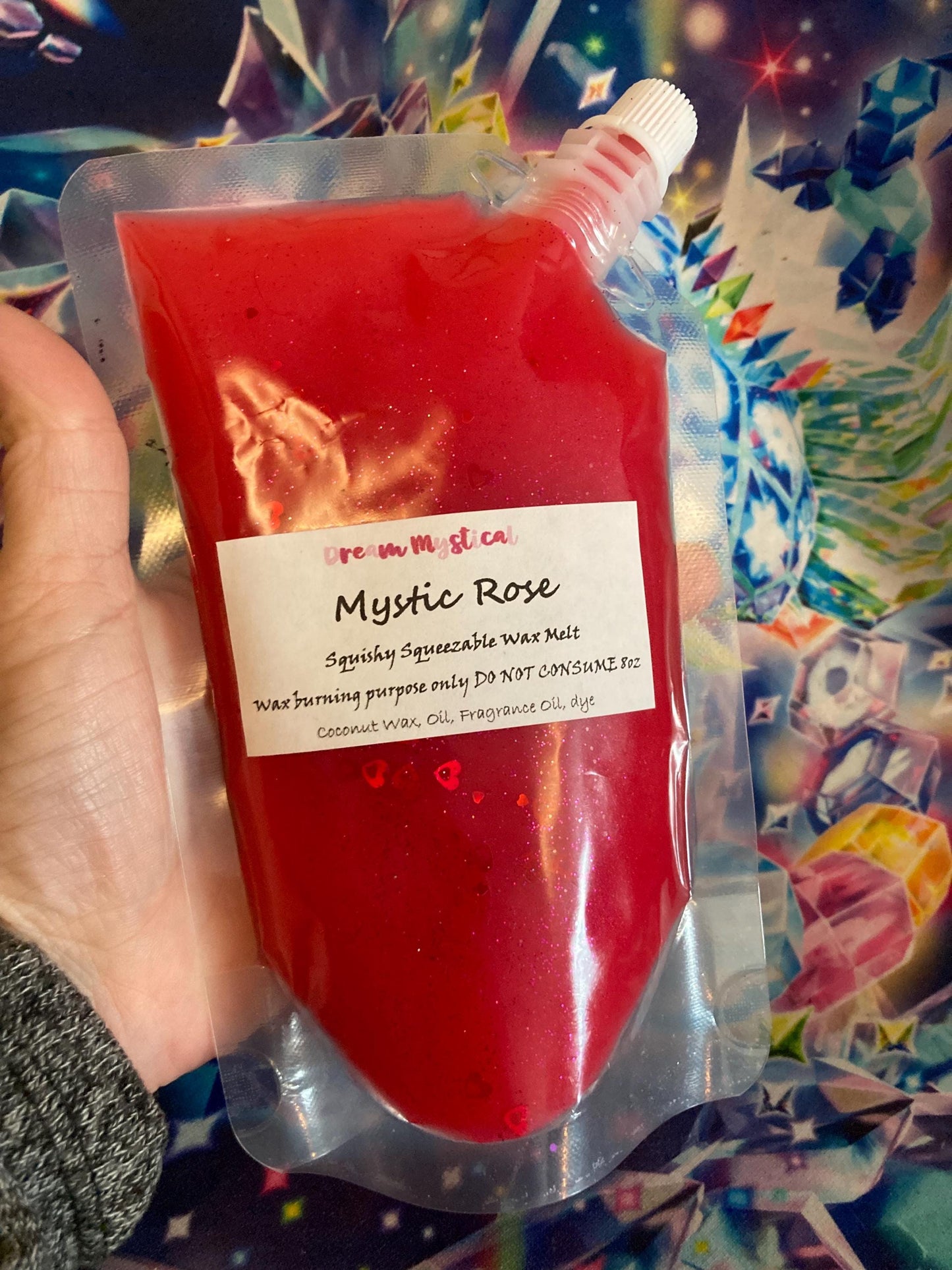 Mystic Rose Squishy Squeezable Wax melts Heart Chakra• Attraction • Love• Beauty• Self Love• Healing Soy/Joy wax Eco-friendly non toxic