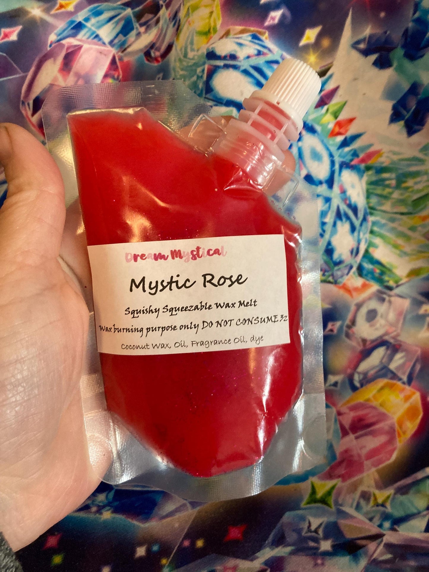 Mystic Rose Squishy Squeezable Wax melts Heart Chakra• Attraction • Love• Beauty• Self Love• Healing Soy/Joy wax Eco-friendly non toxic