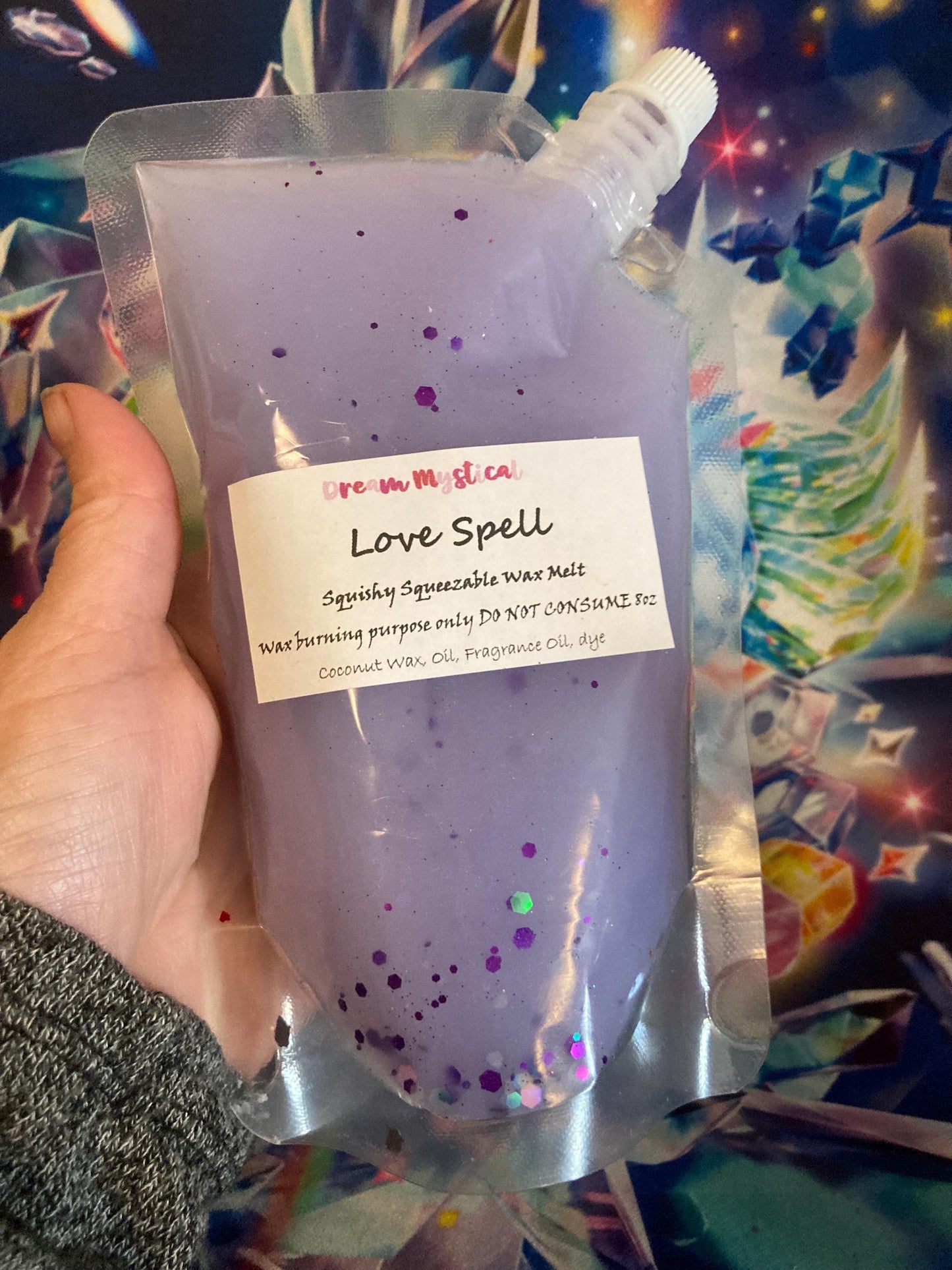 Love Spell Squishy Squeezable Wax melts Heart Chakra• Attraction • Love• Beauty• Self Love• Healing Soy/Joy wax Eco-friendly non toxic