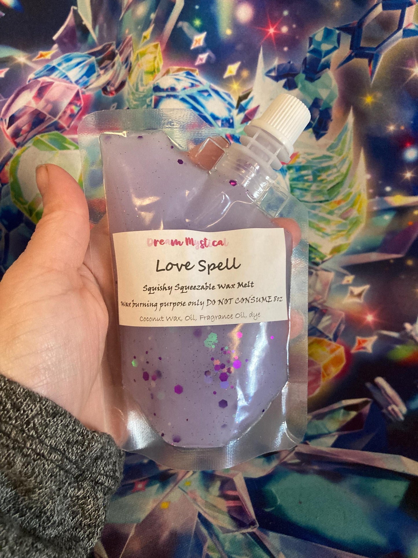 Love Spell Squishy Squeezable Wax melts Heart Chakra• Attraction • Love• Beauty• Self Love• Healing Soy/Joy wax Eco-friendly non toxic