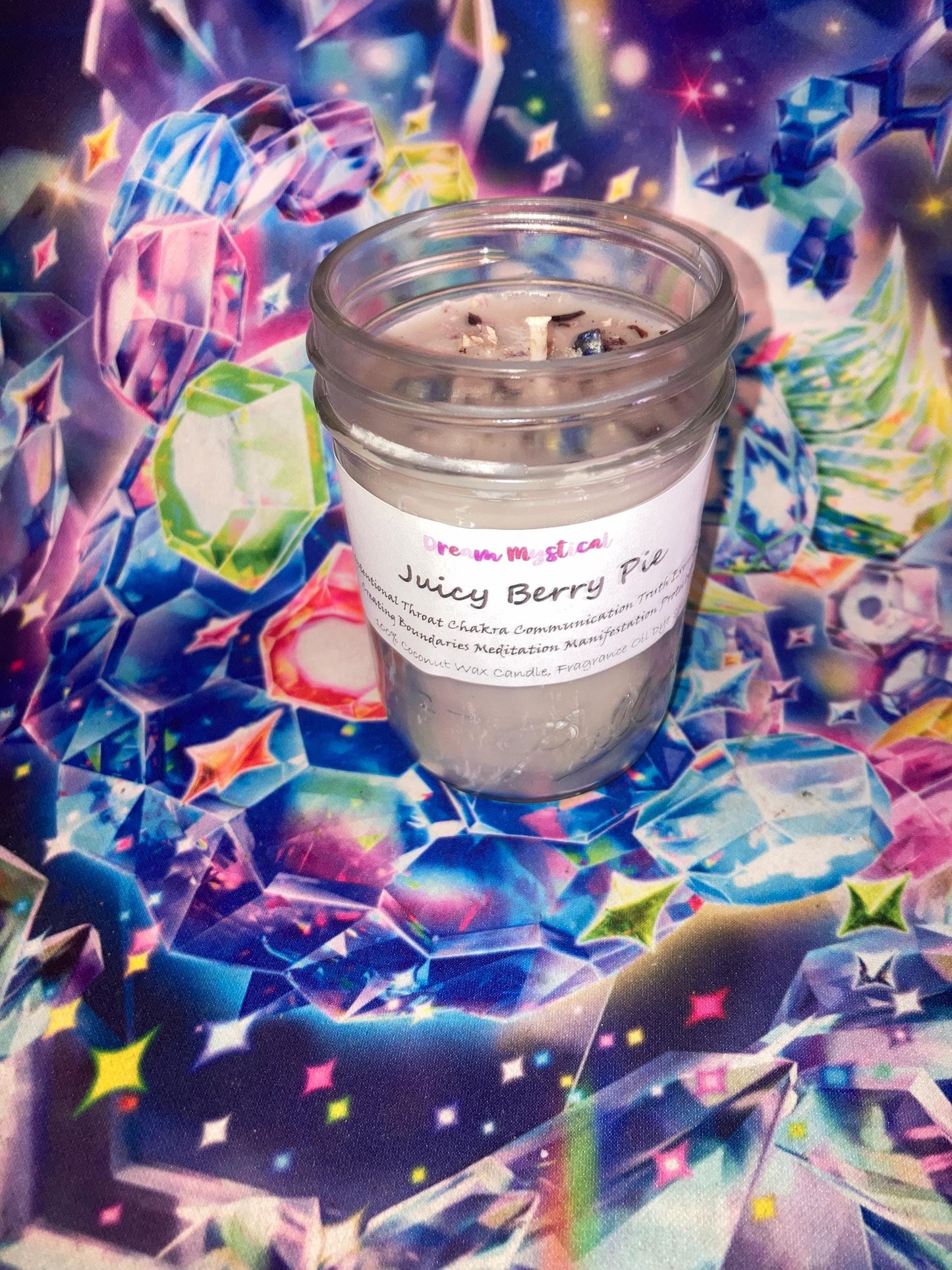 Juicy Berry Pie Intentional Manifest Candle~ Throat chakra • Communcation • Peaceful• Truth • Boundaries • Healing• Protection