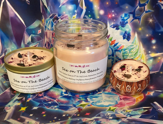 Sex On The Beach Intentional Candle Sexy as F*ck Self Love Attraction Beauty Romance Manifestation Protection Spiritual Coconut Wax