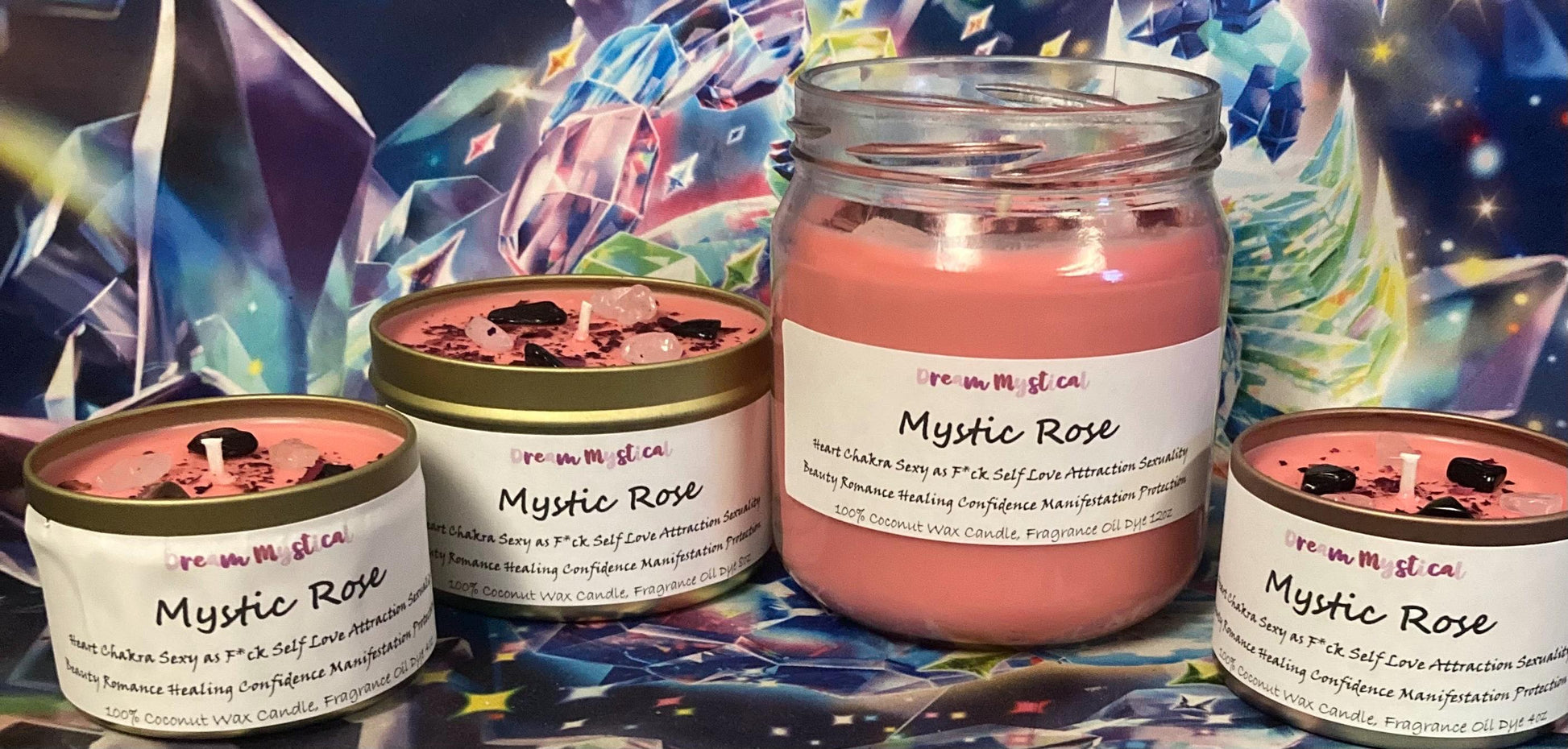 Mystic Rose Intentional Manifest Candle Heart Chakra Sexy as F*ck Healing Unconditional Love Forgiveness Protection meditation Cocnut Wax