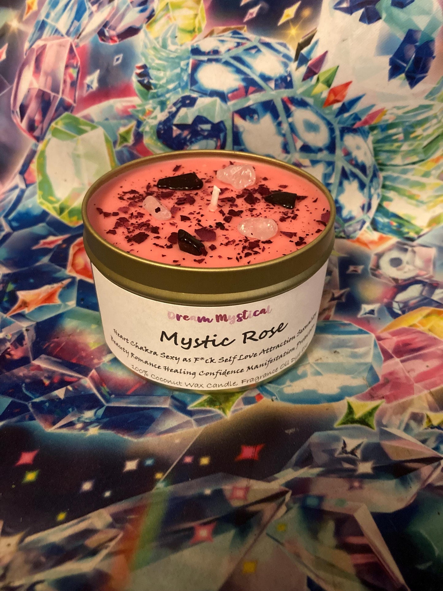 Mystic Rose Intentional Manifest Candle Heart Chakra Sexy as F*ck Healing Unconditional Love Forgiveness Protection meditation Cocnut Wax