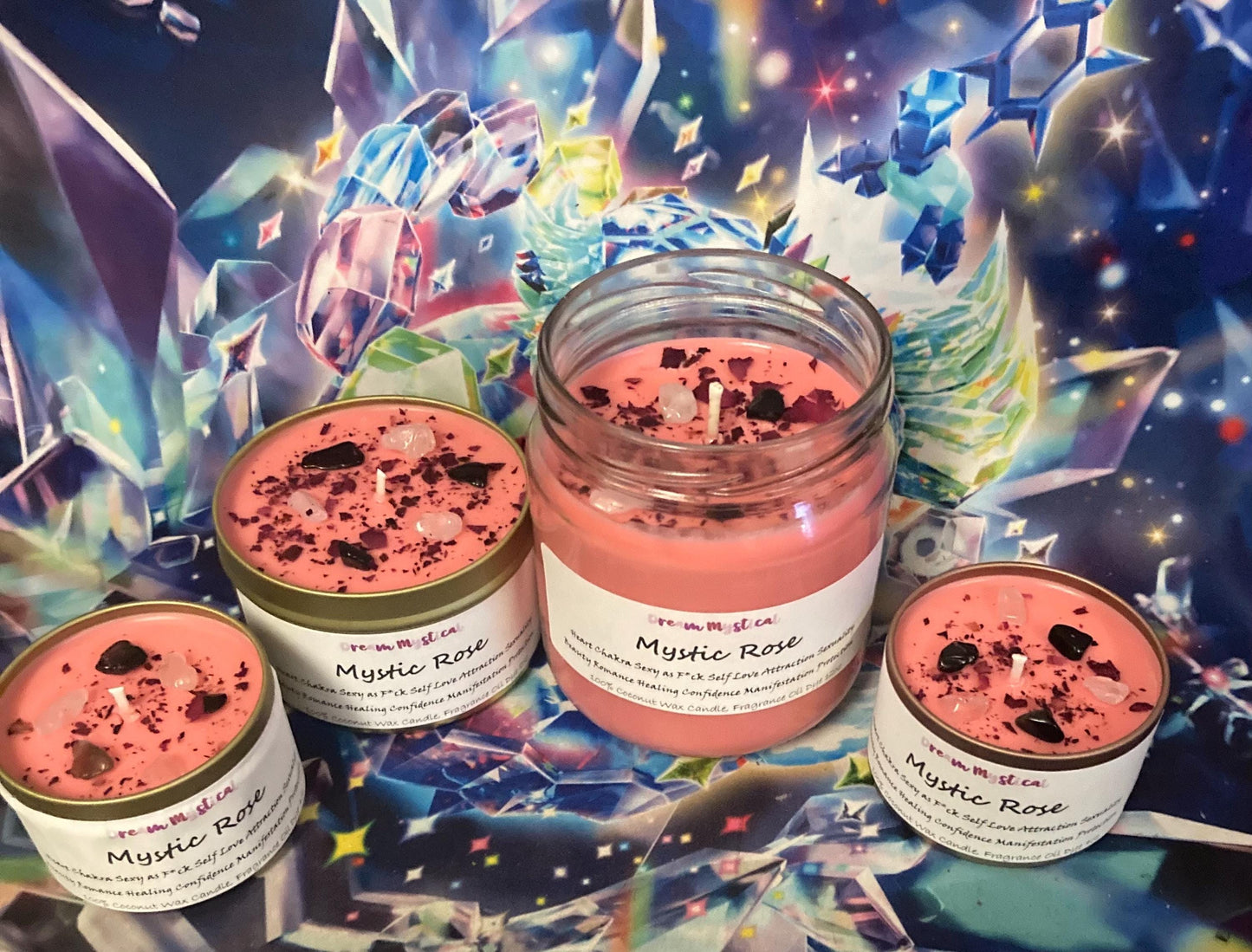 Mystic Rose Intentional Manifest Candle Heart Chakra Sexy as F*ck Healing Unconditional Love Forgiveness Protection meditation Cocnut Wax