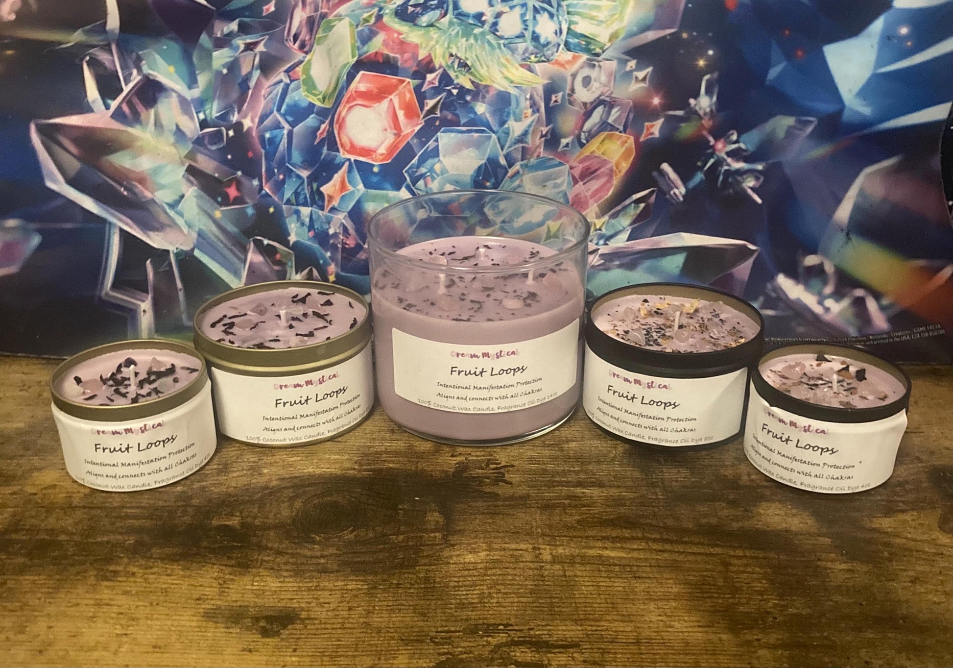 Fruit Loops Intentional Manifesting Alligns and connects with all chakras Candle 100% coconut wax