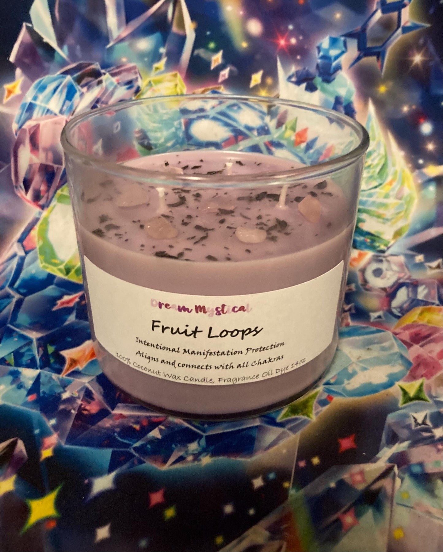 Fruit Loops Intentional Manifesting Alligns and connects with all chakras Candle 100% coconut wax