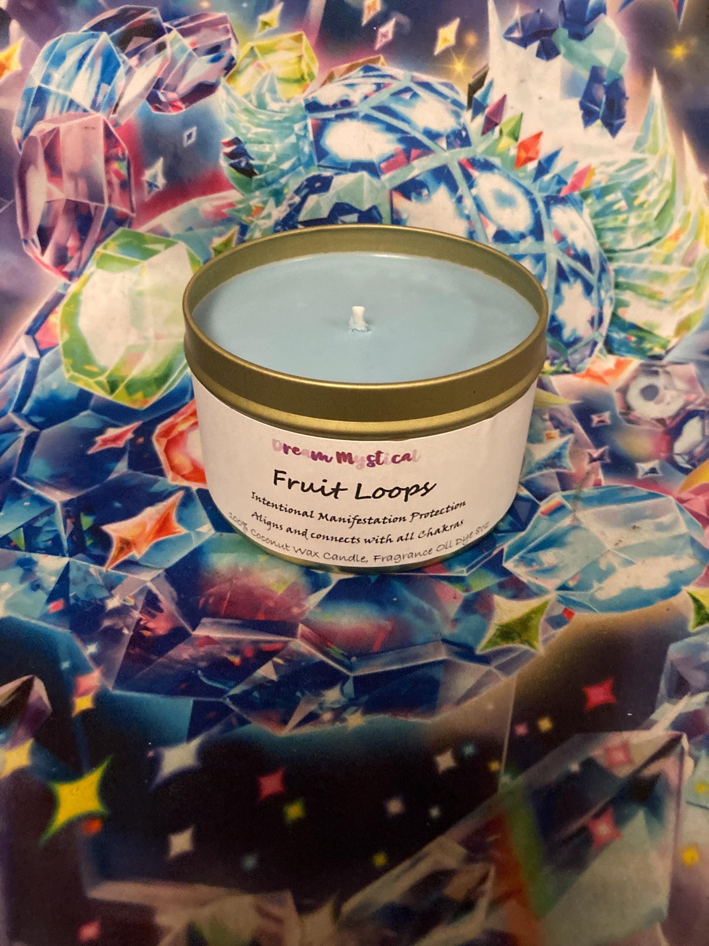Fruit Loops Intentional Manifesting Alligns and connects with all chakras Candle 100% coconut wax