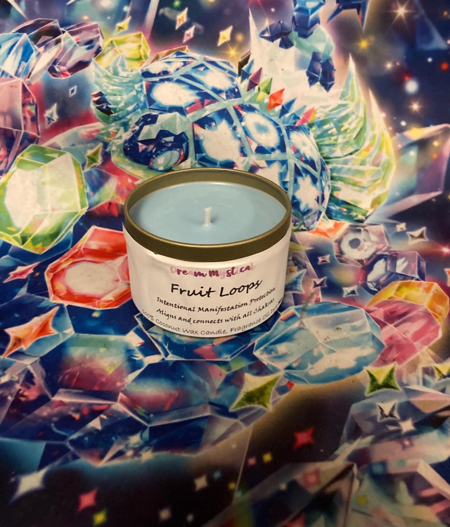 Fruit Loops Intentional Manifesting Alligns and connects with all chakras Candle 100% coconut wax