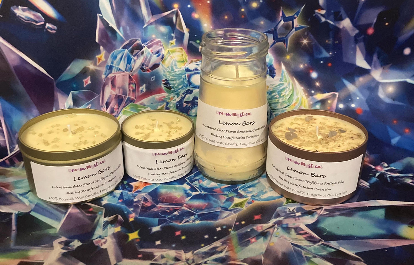 Lemon Bars handmade Coconut wax Candle Soalar Plexus •Confidence •Positive Vibes• Manifestation• Intention• Healing •Protection