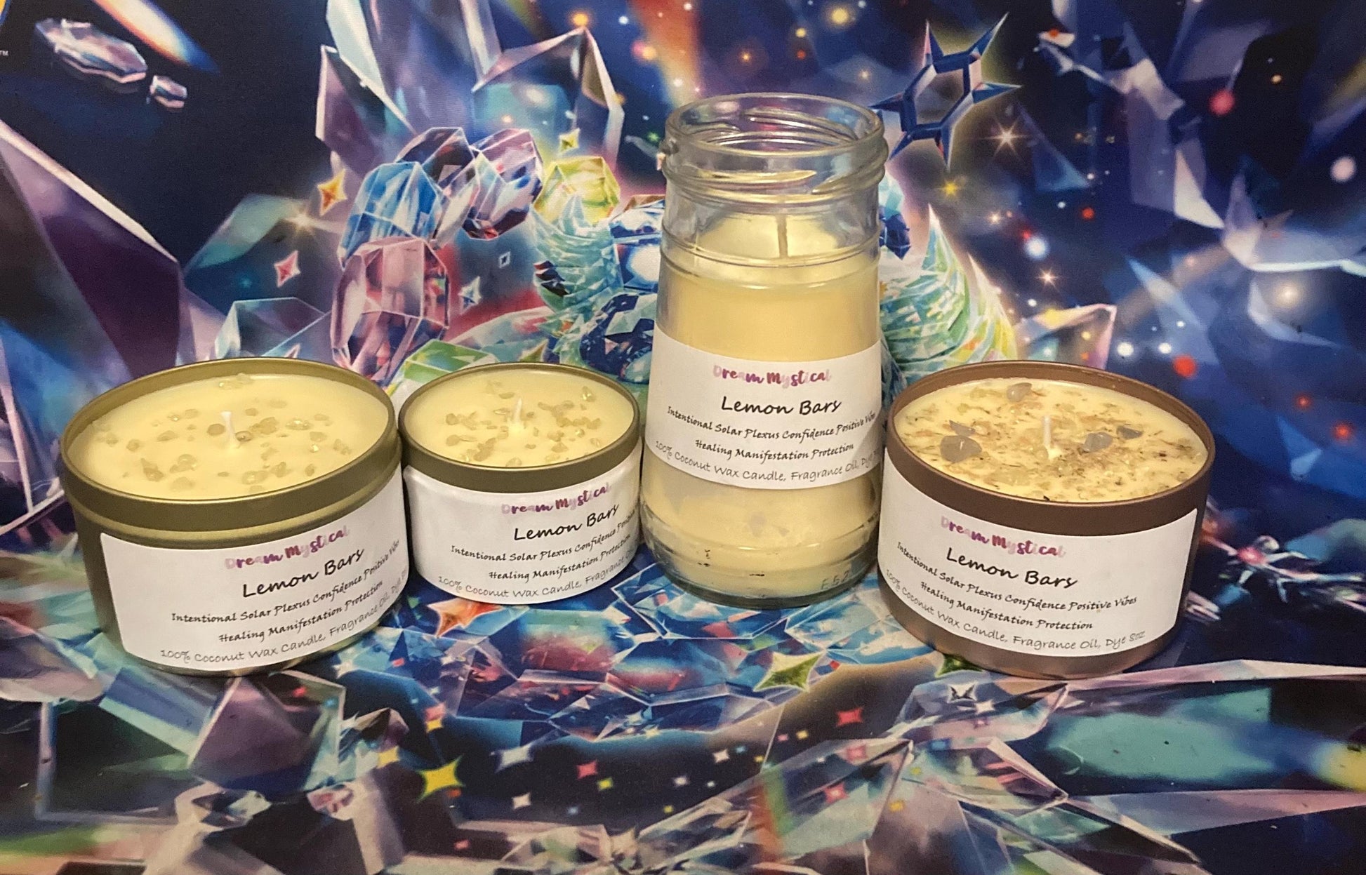 Lemon Bars handmade Coconut wax Candle Soalar Plexus •Confidence •Positive Vibes• Manifestation• Intention• Healing •Protection