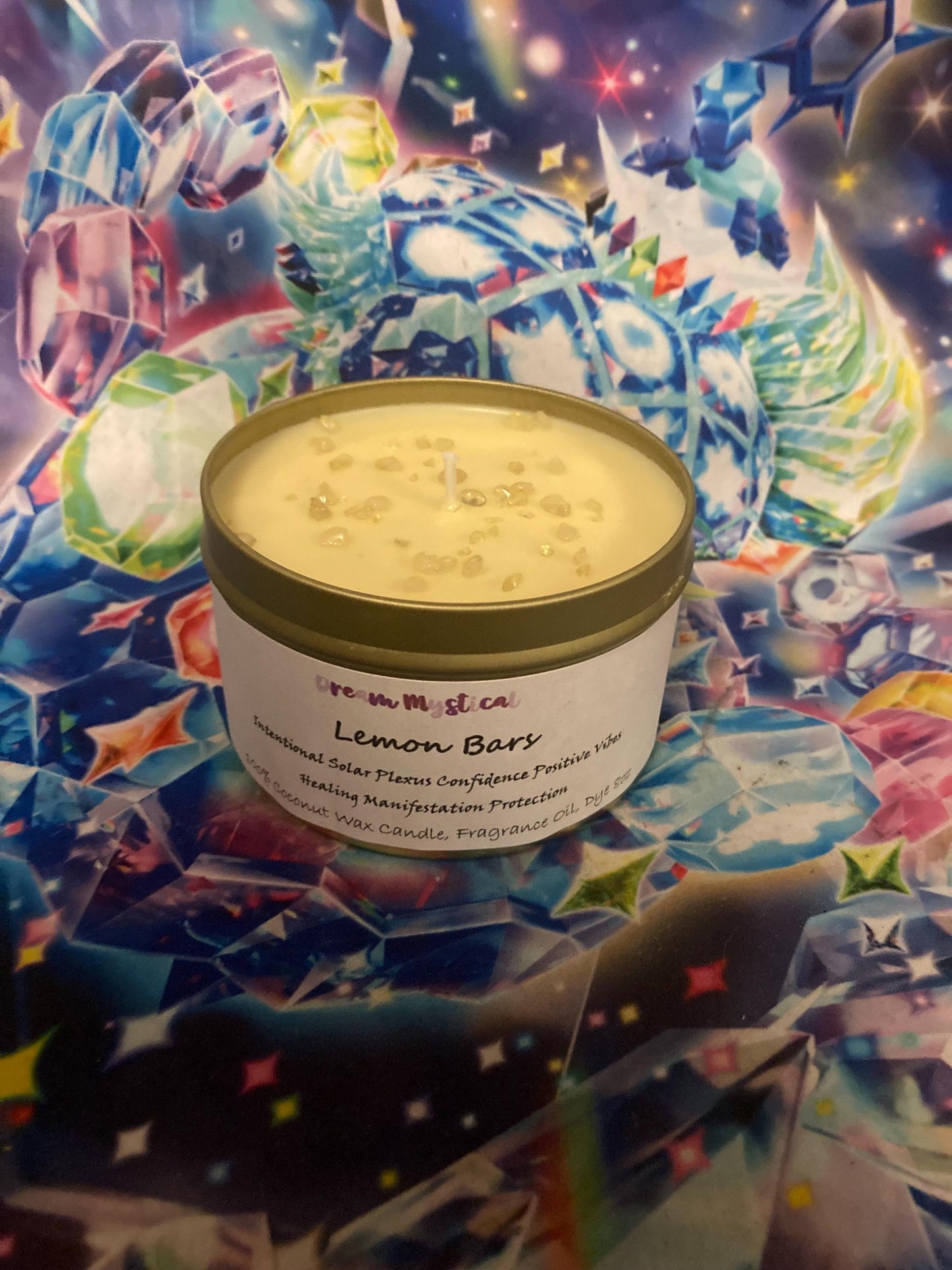 Lemon Bars handmade Coconut wax Candle Soalar Plexus •Confidence •Positive Vibes• Manifestation• Intention• Healing •Protection