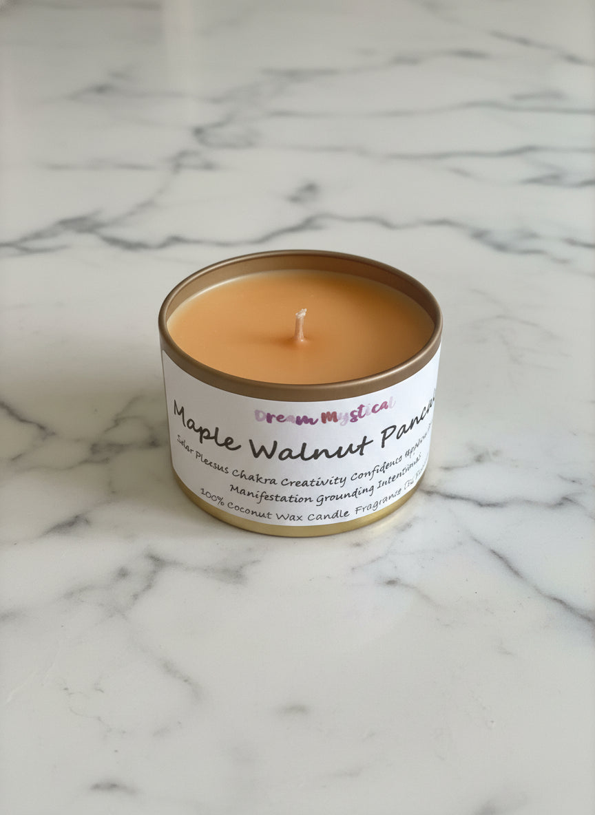 Maple Walnut Pancakes Intentional Manifest Candle SolarPlexus /Sacral Chakra Confidence Creativity Protection Balance Mentoring Healing