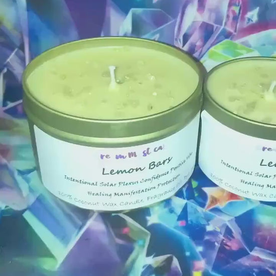 Lemon Bars handmade Coconut wax Candle Soalar Plexus •Confidence •Positive Vibes• Manifestation• Intention• Healing •Protection