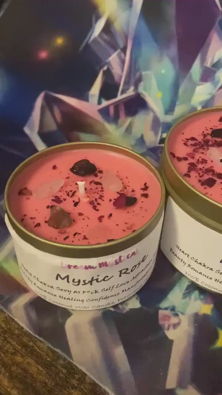 Mystic Rose Intentional Manifest Candle Heart Chakra Sexy as F*ck Healing Unconditional Love Forgiveness Protection meditation Cocnut Wax