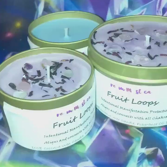 Fruit Loops Intentional Manifesting  Alligns and connects with all chakras Candle 100% coconut wax