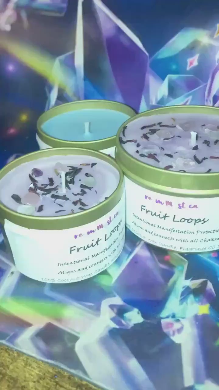 Fruit Loops Intentional Manifesting  Alligns and connects with all chakras Candle 100% coconut wax