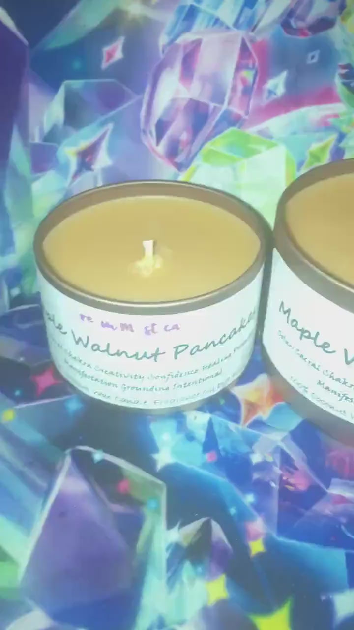 Maple Walnut Pancakes Intentional Manifest Candle SolarPlexus /Sacral Chakra Confidence Creativity Protection Balance Mentoring Healing