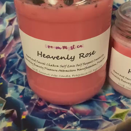 Heavenly Rose Intentional Manifest Candle Heart Chakra Sexy as F*ck Healing Unconditional Love Forgiveness Protection meditation Cocnut Wax