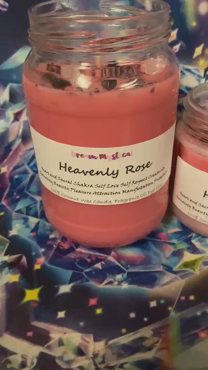 Heavenly Rose Intentional Manifest Candle Heart Chakra Sexy as F*ck Healing Unconditional Love Forgiveness Protection meditation Cocnut Wax