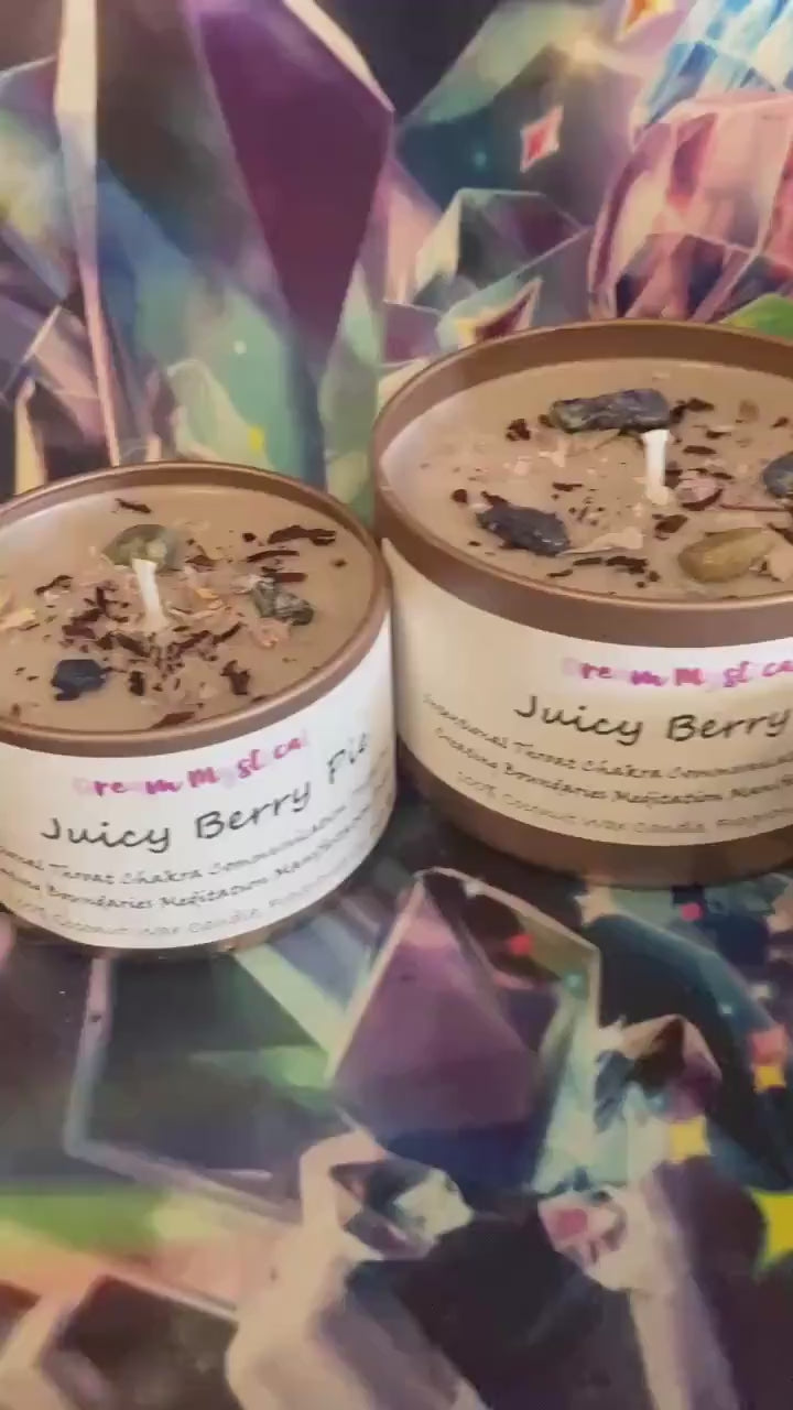 Juicy Berry Pie Intentional Manifest Candle~ Throat chakra • Communcation • Peaceful• Truth • Boundaries • Healing• Protection