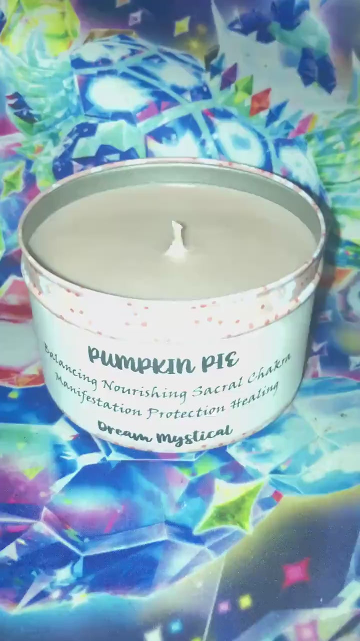 Pumpkin Pie/ Pumpkin Pie Vanilla Candle Sacral Chakra Balancing Grounding Protection Manifestation & cleansing Energy Coconut Wax