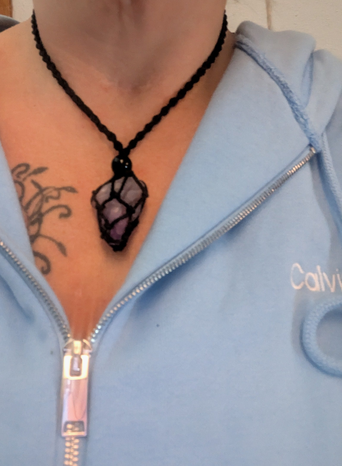 Celestial Awakening — Raw Amethyst Protection Necklace (Hand-Wrapped, Energy-Charged)