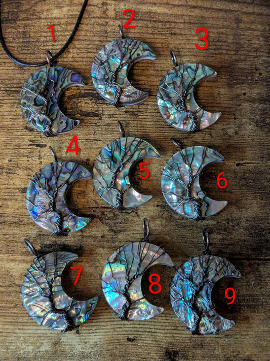 Abalone Shell Crescent Moon Necklace ✨ Lunar Magic • Intuition • Divine Feminine Energy