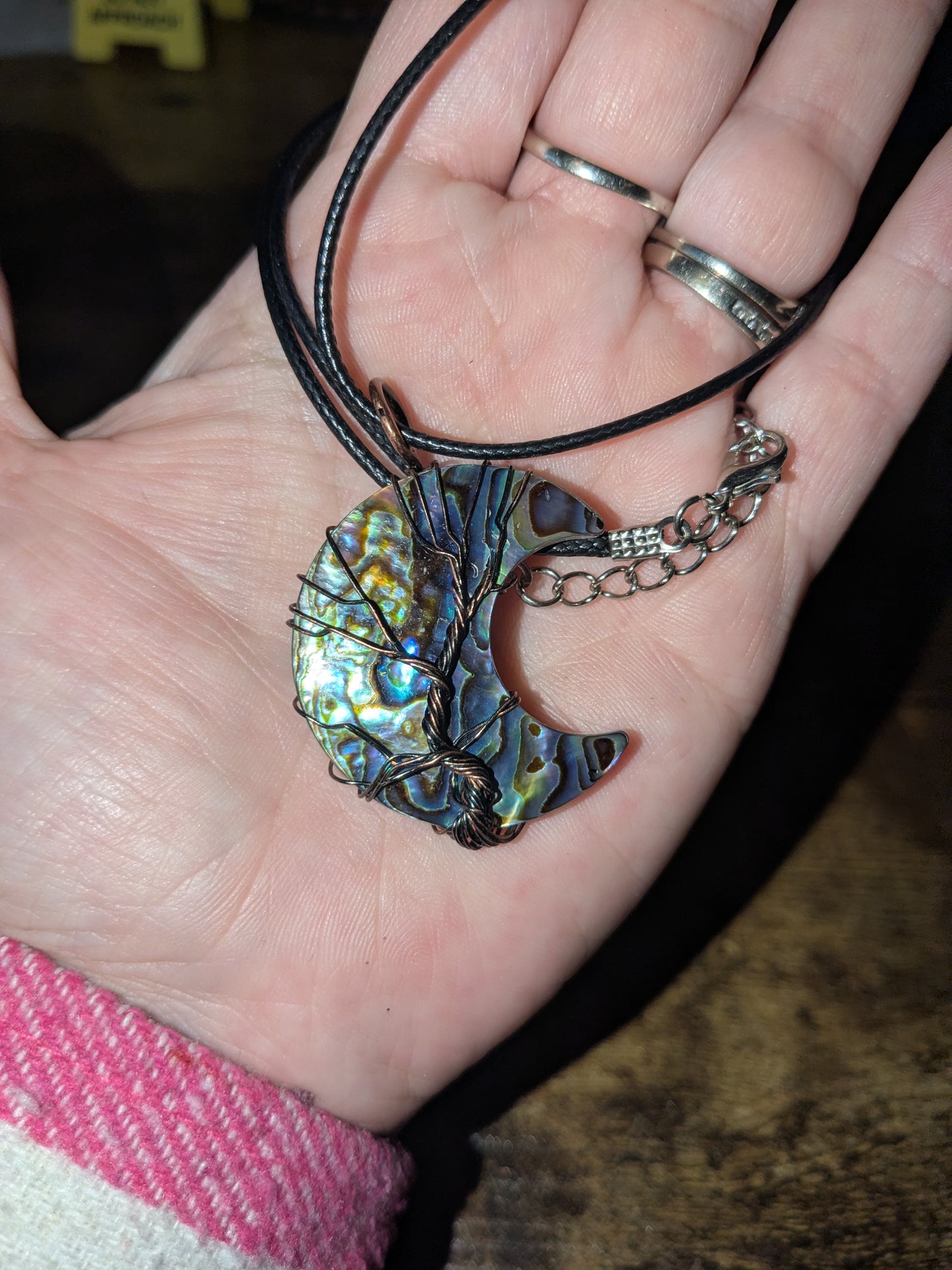 Abalone Shell Crescent Moon Necklace ✨ Lunar Magic • Intuition • Divine Feminine Energy