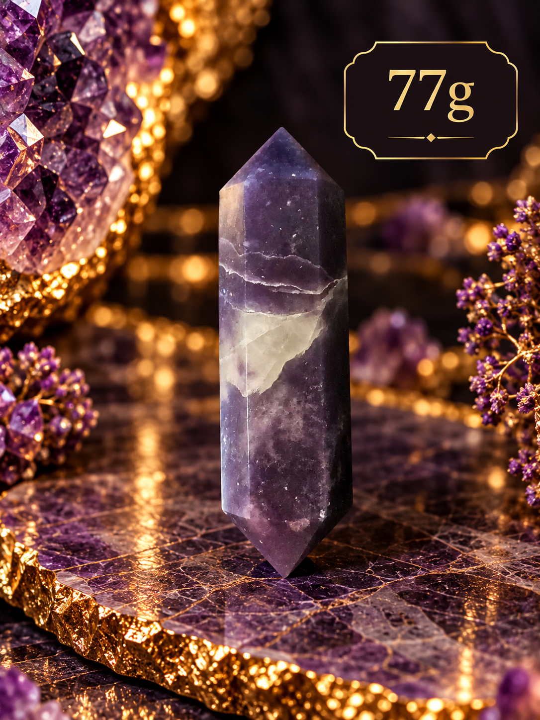 💜 Lepidolite Double-Terminated Crystal Point ✨ Calming • Emotional Balance • Crown Chakra