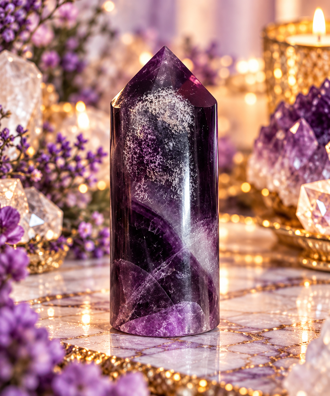 💜 Dark Purple Fluorite Towers | One-of-a-Kind Natural Crystal Points | Intuition • Protection • Clarity