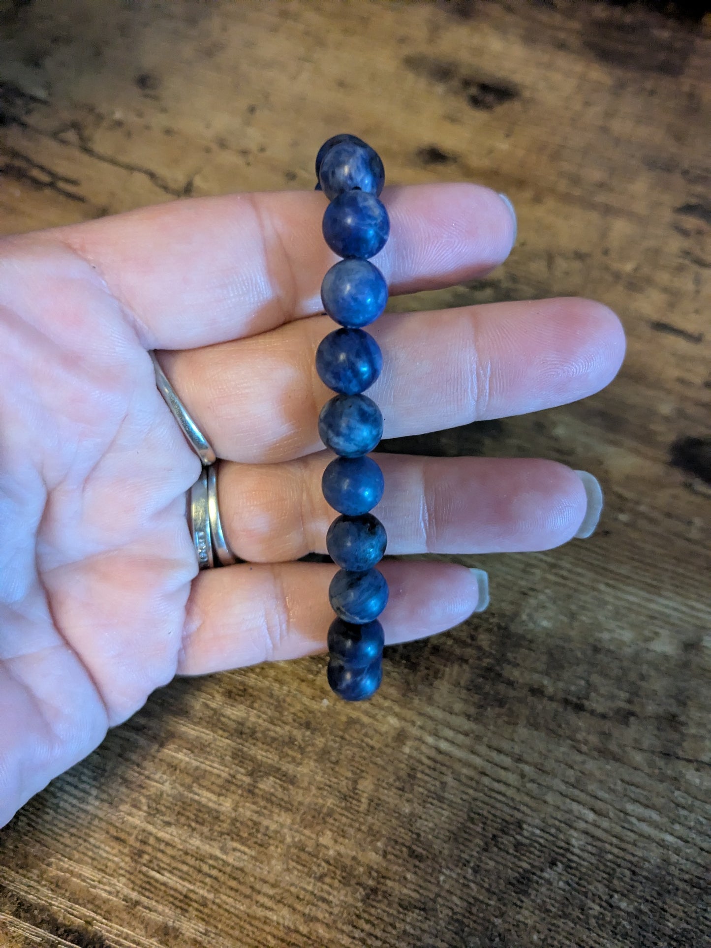 Sodalite Gemstone Crystal Bracelet~ Healing• Communication • Balance • Truth •Throat Chakra • Handmade