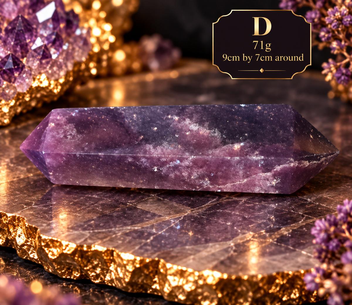 💜 Lepidolite Double-Terminated Crystal Point ✨ Calming • Emotional Balance • Crown Chakra