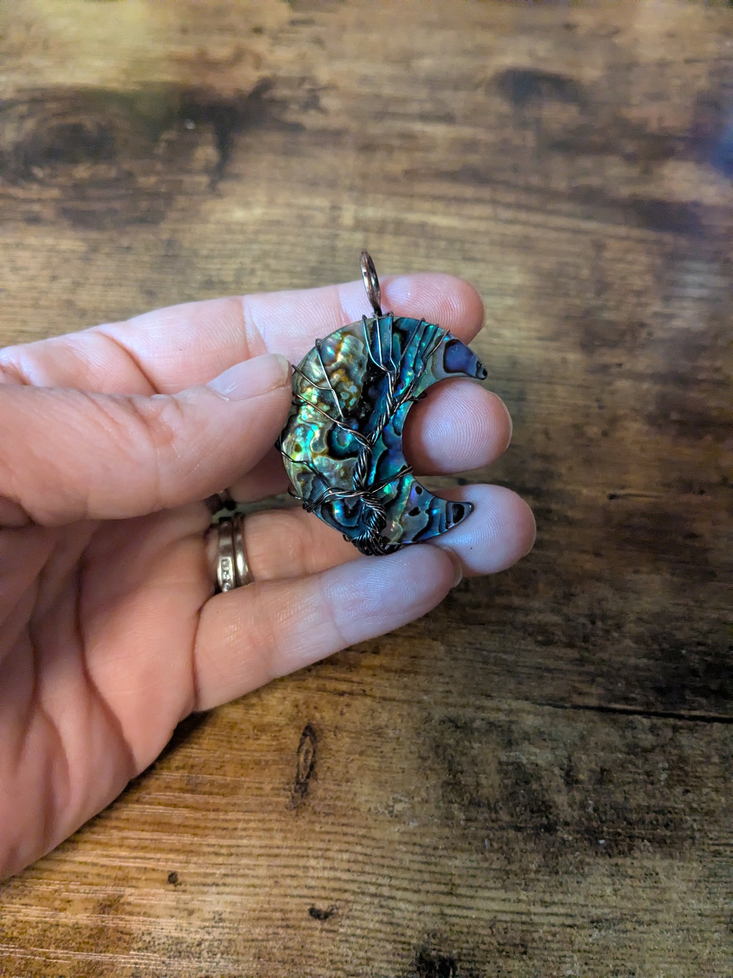 Abalone Shell Crescent Moon Necklace ✨ Lunar Magic • Intuition • Divine Feminine Energy