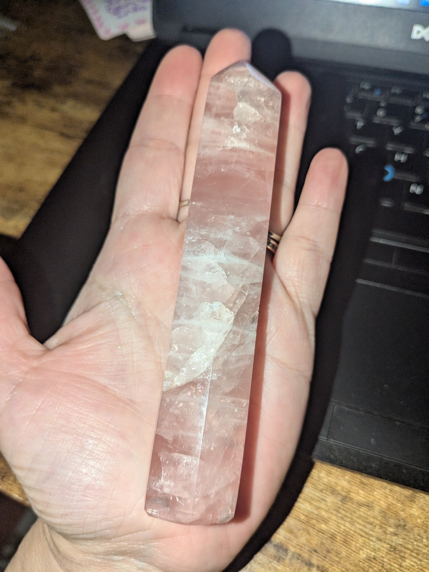 Natural Rose Quartz Tower 5” (110g) – Heart Chakra Healing Crystal, Self-Love, Emotional Balance & Divine Feminine Energy