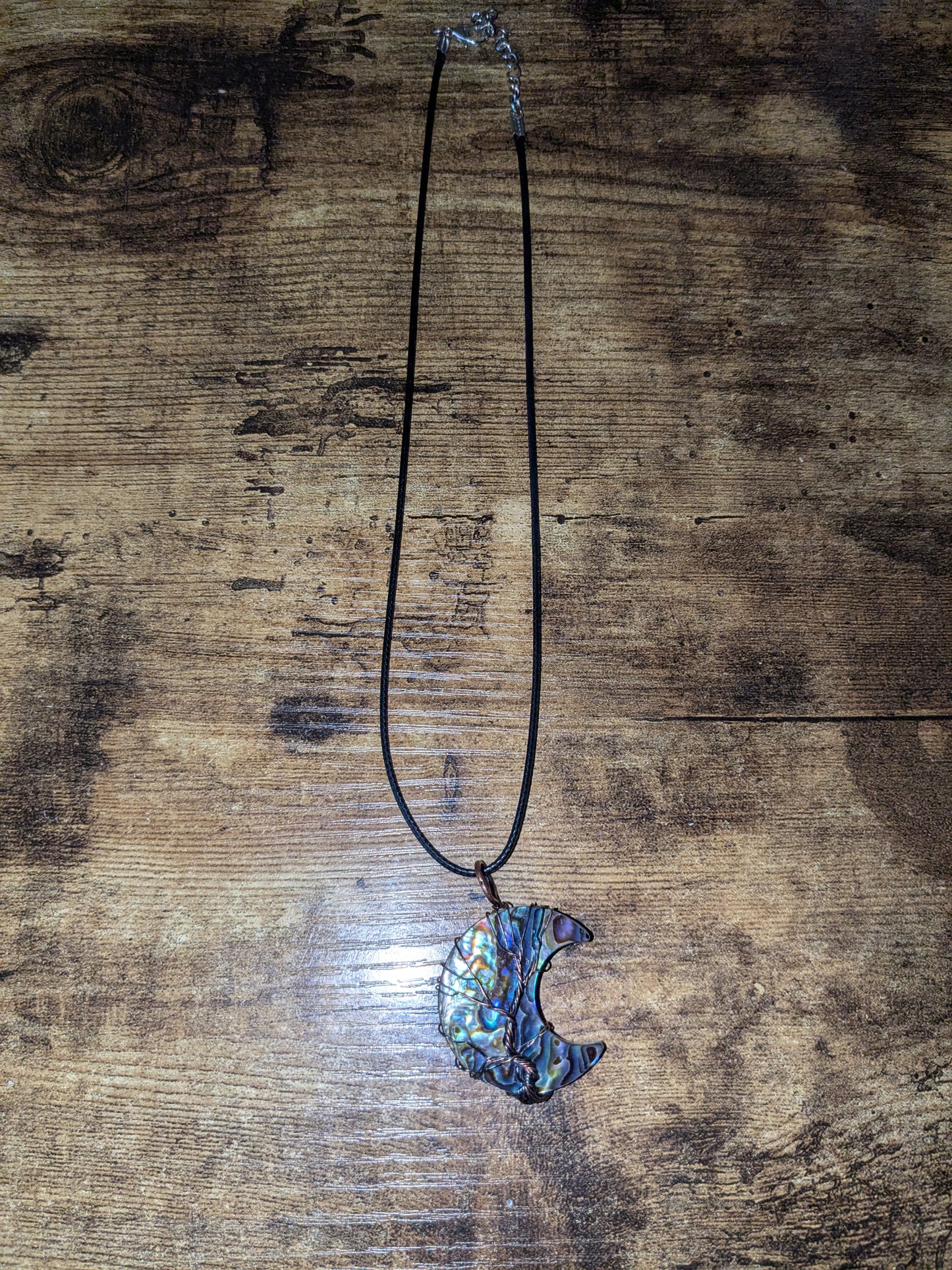 Abalone Shell Crescent Moon Necklace ✨ Lunar Magic • Intuition • Divine Feminine Energy