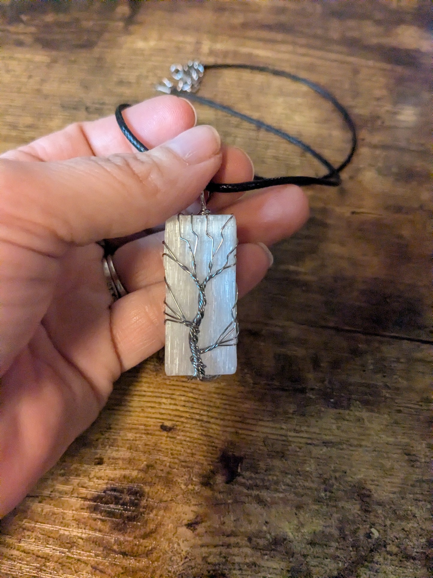 Selenite Crystal Necklace ✨ High Vibration • Energy Cleansing • Angelic Light
